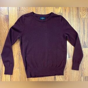 Quince Burgundy Mongolian Cashmere Sweater Women’s M Crewneck Minimalist Quiet L